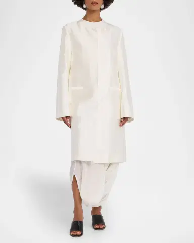 Toteme Silk Collarless Coat | Thumbnail 2 Toteme Silk Collarless Coat | Thumbnail 2