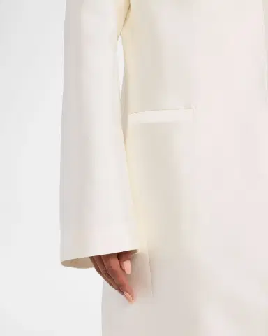 Toteme Silk Collarless Coat | Thumbnail 5 Toteme Silk Collarless Coat | Thumbnail 5