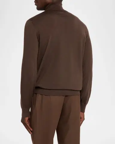 Zegna Men's Fine Cashmere and Silk Turtleneck Sweater | Thumbnail 2 Zegna Men's Fine Cashmere and Silk Turtleneck Sweater | Thumbnail 2
