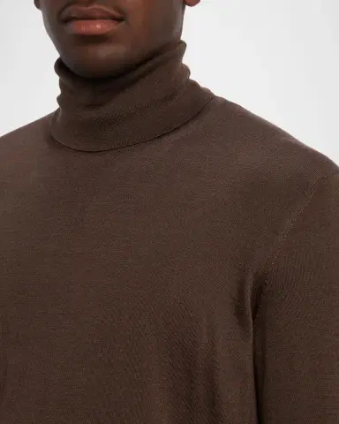 Zegna Men's Fine Cashmere and Silk Turtleneck Sweater | Thumbnail 5 Zegna Men's Fine Cashmere and Silk Turtleneck Sweater | Thumbnail 5