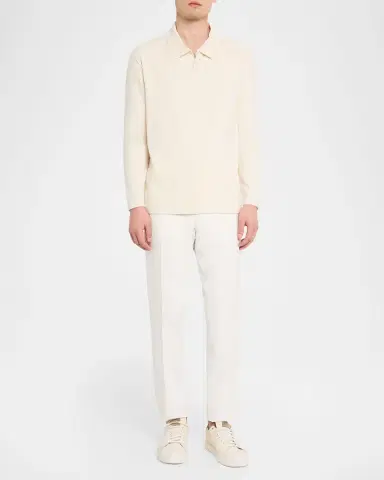 Vince Men's Milano Pima Cotton-Blend Johnny-Collar Polo Shirt | Thumbnail 2 Vince Men's Milano Pima Cotton-Blend Johnny-Collar Polo Shirt | Thumbnail 2