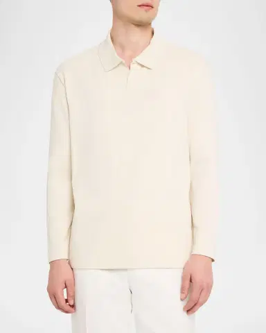 Vince Men's Milano Pima Cotton-Blend Johnny-Collar Polo Shirt | Thumbnail 4 Vince Men's Milano Pima Cotton-Blend Johnny-Collar Polo Shirt | Thumbnail 4