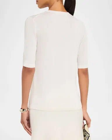 Gabriela Hearst Brunner Short-Sleeve Cashmere-Silk T-Shirt | Thumbnail 3 Gabriela Hearst Brunner Short-Sleeve Cashmere-Silk T-Shirt | Thumbnail 3