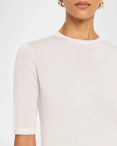 Gabriela Hearst Brunner Short-Sleeve Cashmere-Silk T-Shirt | Thumbnail 5 Gabriela Hearst Brunner Short-Sleeve Cashmere-Silk T-Shirt | Thumbnail 5