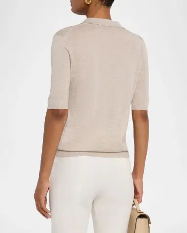 Gabriela Hearst Frank Cashmere Polo Top | Thumbnail 3 Gabriela Hearst Frank Cashmere Polo Top | Thumbnail 3