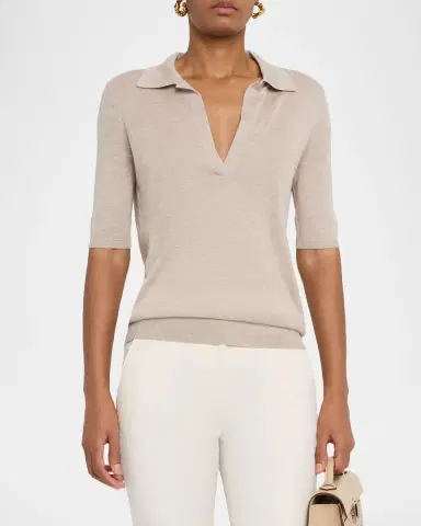 Gabriela Hearst Frank Cashmere Polo Top | Thumbnail 4 Gabriela Hearst Frank Cashmere Polo Top | Thumbnail 4