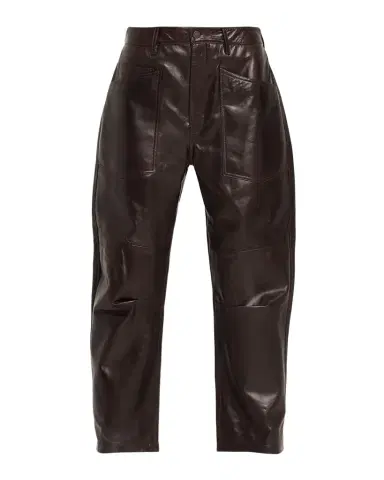 Nili Lotan Shon Leather Barrel-Leg Ankle Pants | Thumbnail 1 Nili Lotan Shon Leather Barrel-Leg Ankle Pants | Thumbnail 1