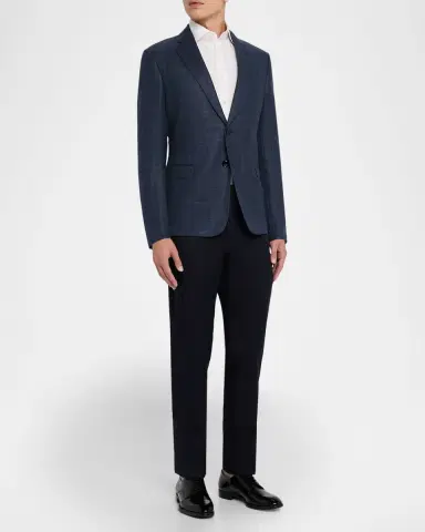 Giorgio Armani Men's Subtle Grid Wool Blend Sport Coat | Thumbnail 2 Giorgio Armani Men's Subtle Grid Wool Blend Sport Coat | Thumbnail 2
