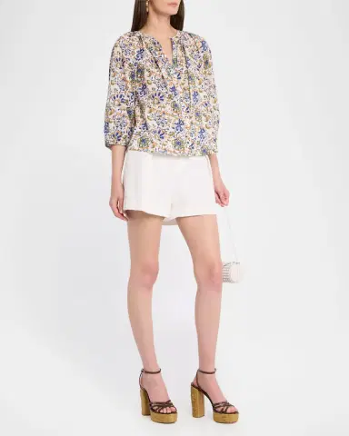 Apiece Apart Mitte Floral-Print Organic Cotton Voile Top | Thumbnail 2 Apiece Apart Mitte Floral-Print Organic Cotton Voile Top | Thumbnail 2