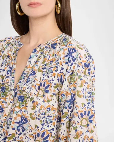Apiece Apart Mitte Floral-Print Organic Cotton Voile Top | Thumbnail 5 Apiece Apart Mitte Floral-Print Organic Cotton Voile Top | Thumbnail 5