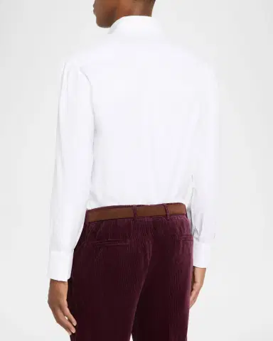 Brunello Cucinelli Men's Piece Dyed Cotton Twill Shirt | Thumbnail 3 Brunello Cucinelli Men's Piece Dyed Cotton Twill Shirt | Thumbnail 3