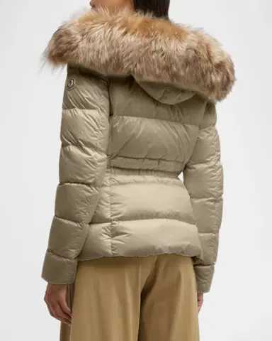 Moncler Boed Hooded Shearling-Trimmed Short Down Jacket | Thumbnail 2 Moncler Boed Hooded Shearling-Trimmed Short Down Jacket | Thumbnail 2