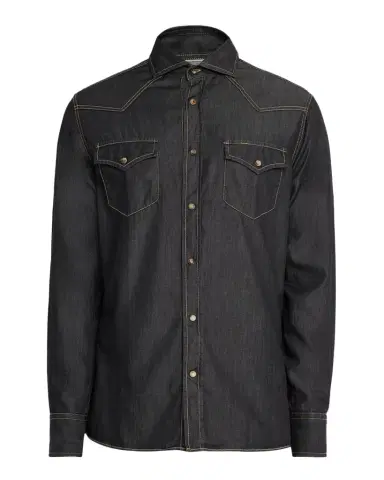 Brunello Cucinelli Mens Lightweight Denim Western Shirt | Thumbnail 1 Brunello Cucinelli Mens Lightweight Denim Western Shirt | Thumbnail 1