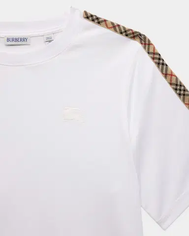 Burberry Girl's Cedar Check Tape Short-Sleeve Crewneck T-Shirt | Thumbnail 3 Burberry Girl's Cedar Check Tape Short-Sleeve Crewneck T-Shirt | Thumbnail 3