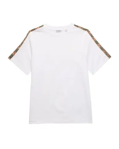 Burberry Girl's Cedar Check Tape Short-Sleeve Crewneck T-Shirt | Thumbnail 1 Burberry Girl's Cedar Check Tape Short-Sleeve Crewneck T-Shirt | Thumbnail 1