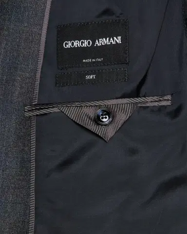 Giorgio Armani Men's Blurred Plaid G Line Two-Piece Suit | Thumbnail 7 Giorgio Armani Men's Blurred Plaid G Line Two-Piece Suit | Thumbnail 7