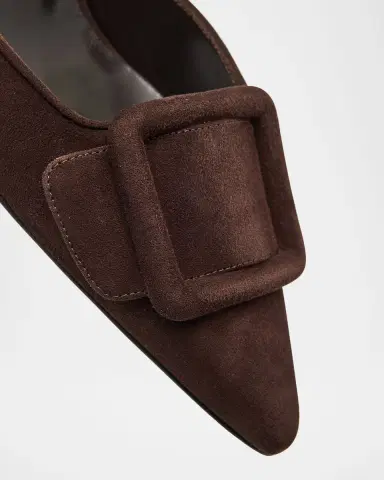 Manolo Blahnik Maysli Suede Buckle Halter Pumps | Thumbnail 5 Manolo Blahnik Maysli Suede Buckle Halter Pumps | Thumbnail 5