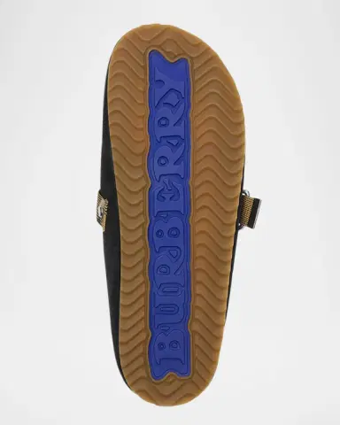 Burberry Men's Urchin Suede Check-Strap Clogs | Thumbnail 3 Burberry Men's Urchin Suede Check-Strap Clogs | Thumbnail 3