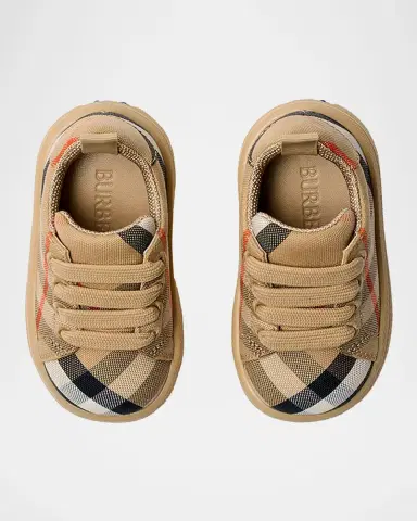 Burberry Kid 's Cambridge Cotton Check Sneakers | Thumbnail 2 Burberry Kid 's Cambridge Cotton Check Sneakers | Thumbnail 2