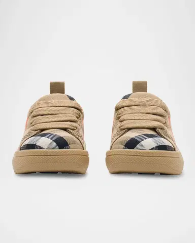 Burberry Kid 's Cambridge Cotton Check Sneakers | Thumbnail 3 Burberry Kid 's Cambridge Cotton Check Sneakers | Thumbnail 3