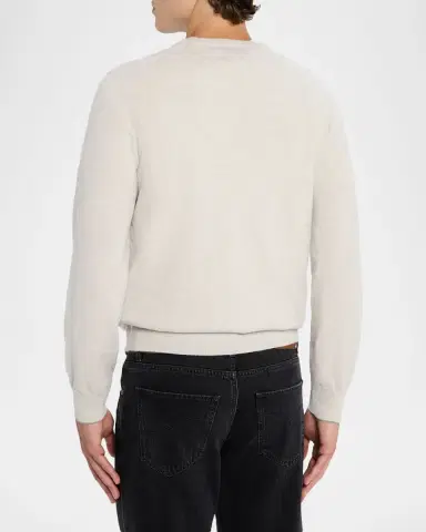 Brunello Cucinelli Men's Cashmere Crewneck Sweater | Thumbnail 3 Brunello Cucinelli Men's Cashmere Crewneck Sweater | Thumbnail 3