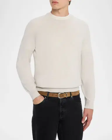 Brunello Cucinelli Men's Cashmere Crewneck Sweater | Thumbnail 4 Brunello Cucinelli Men's Cashmere Crewneck Sweater | Thumbnail 4