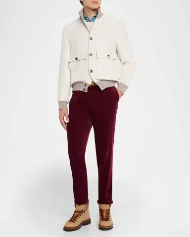 Brunello Cucinelli Men's Wool Button-Front Jacket | Thumbnail 2 Brunello Cucinelli Men's Wool Button-Front Jacket | Thumbnail 2