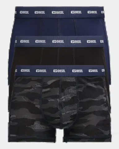 Diesel Men's Damien Logo Waistband 3-Pack Boxer Briefs | Thumbnail 2 Diesel Men's Damien Logo Waistband 3-Pack Boxer Briefs | Thumbnail 2