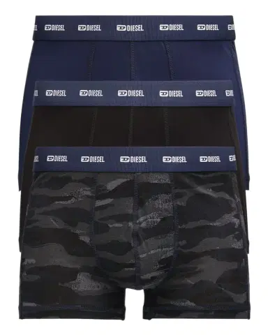 Diesel Men's Damien Logo Waistband 3-Pack Boxer Briefs | Thumbnail 1 Diesel Men's Damien Logo Waistband 3-Pack Boxer Briefs | Thumbnail 1