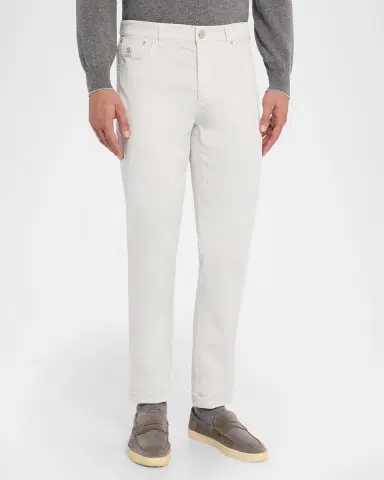Brunello Cucinelli Men 's Italian-Fit Denim Five-Pocket Pants | Thumbnail 4 Brunello Cucinelli Men 's Italian-Fit Denim Five-Pocket Pants | Thumbnail 4