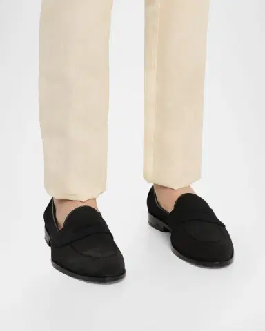 Brioni Men's Appia Suede Penny Loafers | Thumbnail 2 Brioni Men's Appia Suede Penny Loafers | Thumbnail 2
