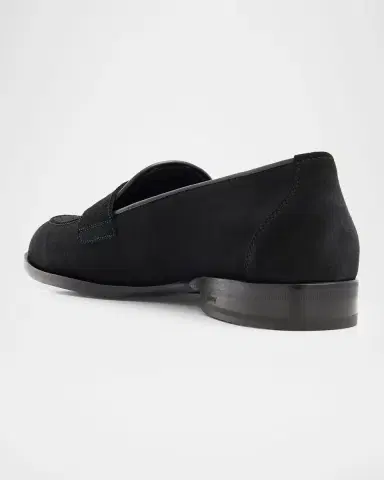 Brioni Men's Appia Suede Penny Loafers | Thumbnail 4 Brioni Men's Appia Suede Penny Loafers | Thumbnail 4
