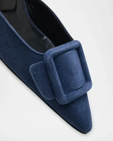 Manolo Blahnik Maysale Suede Buckle Mules | Thumbnail 6 Manolo Blahnik Maysale Suede Buckle Mules | Thumbnail 6