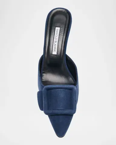 Manolo Blahnik Maysale Suede Buckle Mules | Thumbnail 7 Manolo Blahnik Maysale Suede Buckle Mules | Thumbnail 7