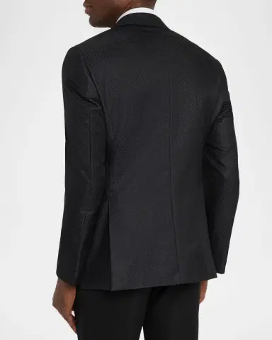 Giorgio Armani Men's Honeycomb Satin Peak Lapel Dinner Jacket | Thumbnail 3 Giorgio Armani Men's Honeycomb Satin Peak Lapel Dinner Jacket | Thumbnail 3