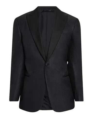 Giorgio Armani Men's Honeycomb Satin Peak Lapel Dinner Jacket | Thumbnail 1 Giorgio Armani Men's Honeycomb Satin Peak Lapel Dinner Jacket | Thumbnail 1