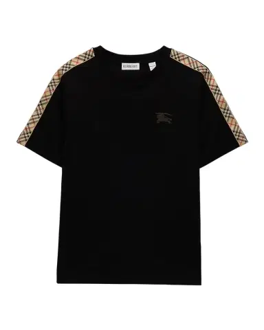 Burberry Boy's Cedar Check Tape Short-Sleeve T-Shirt | Thumbnail 1 Burberry Boy's Cedar Check Tape Short-Sleeve T-Shirt | Thumbnail 1