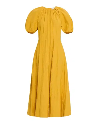 Apiece Apart Antonella Blouson-Sleeve Ruched Maxi Dress | Thumbnail 1 Apiece Apart Antonella Blouson-Sleeve Ruched Maxi Dress | Thumbnail 1