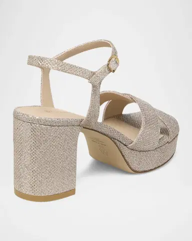 Stuart Weitzman Dayna Metallic Crisscross Platform Sandals | Thumbnail 3 Stuart Weitzman Dayna Metallic Crisscross Platform Sandals | Thumbnail 3