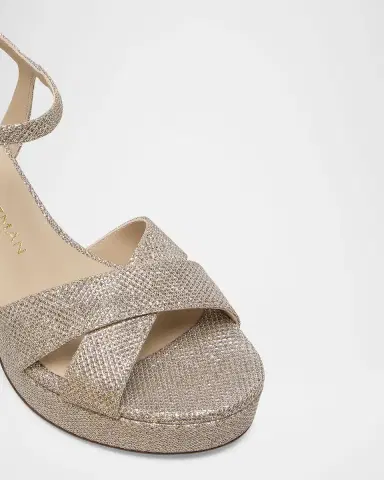 Stuart Weitzman Dayna Metallic Crisscross Platform Sandals | Thumbnail 4 Stuart Weitzman Dayna Metallic Crisscross Platform Sandals | Thumbnail 4