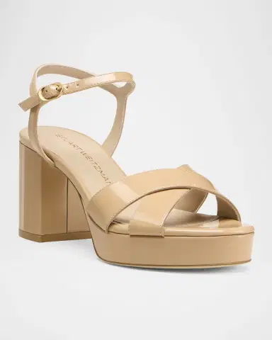 Stuart Weitzman Dayna Patent Crisscross Platform Sandals | Thumbnail 2 Stuart Weitzman Dayna Patent Crisscross Platform Sandals | Thumbnail 2