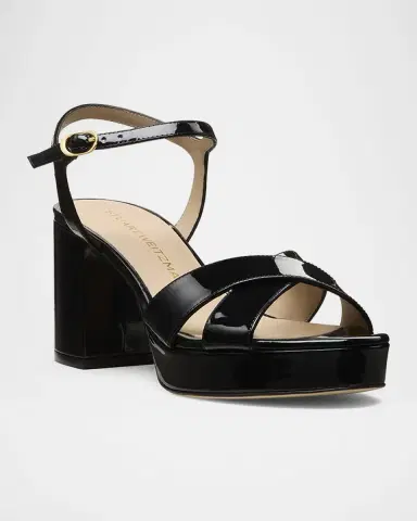 Stuart Weitzman Dayna Patent Crisscross Platform Sandals | Thumbnail 2 Stuart Weitzman Dayna Patent Crisscross Platform Sandals | Thumbnail 2