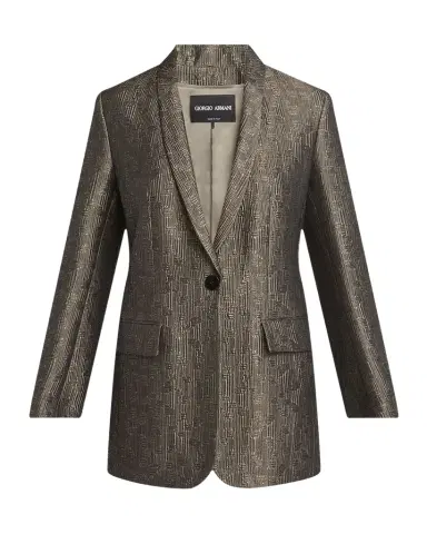 Giorgio Armani Geo Silk Jacquard Single-Breasted Blazer | Thumbnail 1 Giorgio Armani Geo Silk Jacquard Single-Breasted Blazer | Thumbnail 1