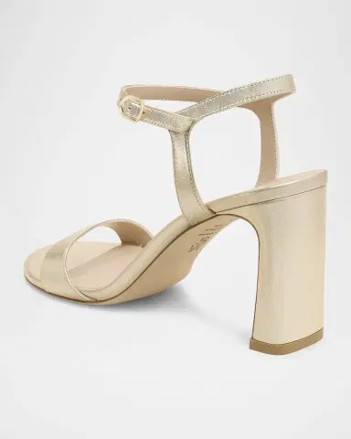 Stuart Weitzman Babette Metallic Ankle-Strap Sandals | Thumbnail 4 Stuart Weitzman Babette Metallic Ankle-Strap Sandals | Thumbnail 4