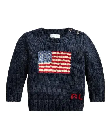 Polo Ralph Lauren Boy's Flag Intarsia Knit Sweater | Thumbnail 1 Polo Ralph Lauren Boy's Flag Intarsia Knit Sweater | Thumbnail 1