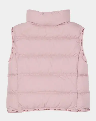 Moncler Girl 's Badia Logo Tape Puffer Vest | Thumbnail 2 Moncler Girl 's Badia Logo Tape Puffer Vest | Thumbnail 2