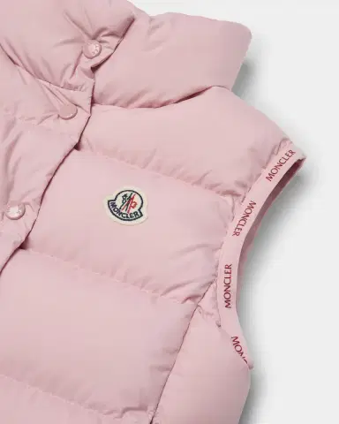 Moncler Girl 's Badia Logo Tape Puffer Vest | Thumbnail 3 Moncler Girl 's Badia Logo Tape Puffer Vest | Thumbnail 3
