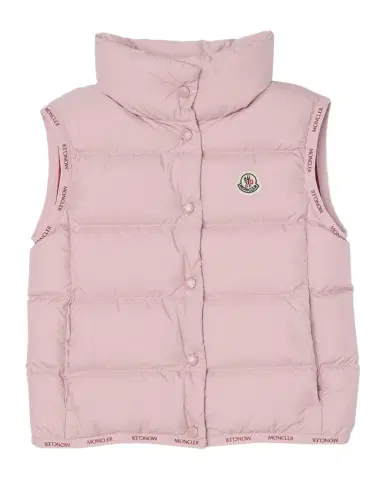 Moncler Girl 's Badia Logo Tape Puffer Vest | Thumbnail 1 Moncler Girl 's Badia Logo Tape Puffer Vest | Thumbnail 1