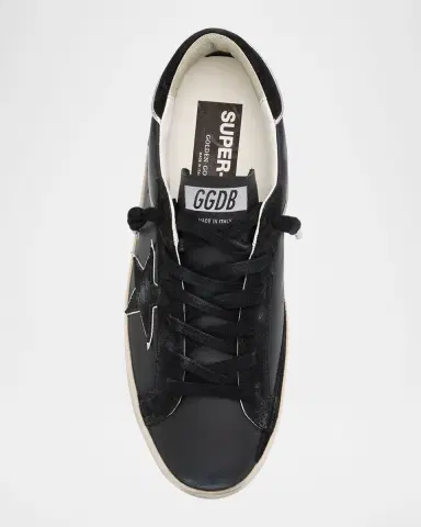 Golden Goose Super-Star Mixed Leather Low-Top Sneakers with Metallic Piping | Thumbnail 6 Golden Goose Super-Star Mixed Leather Low-Top Sneakers with Metallic Piping | Thumbnail 6