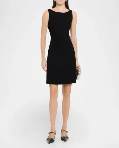 Emporio Armani Sleeveless High-Neck Waffle Dress | Thumbnail 2 Emporio Armani Sleeveless High-Neck Waffle Dress | Thumbnail 2